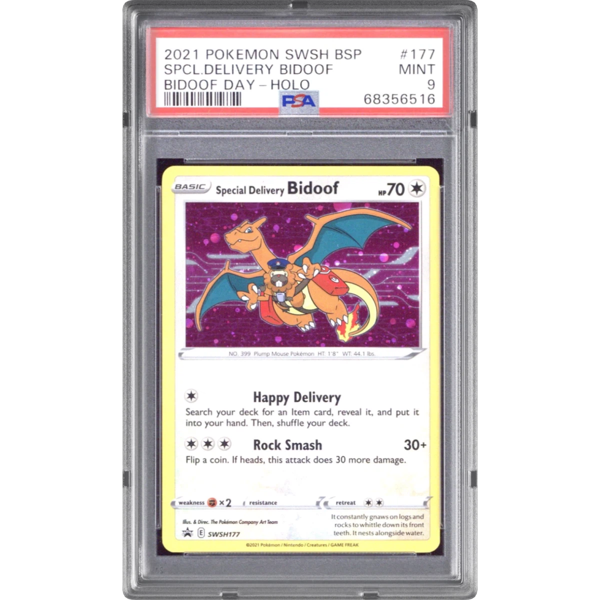 2021 Pokémon Swsh Black Star Promo #177 Special Delivery Bidoof